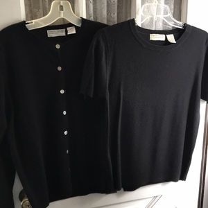 Carolyn Taylor For By Design Size L Black 2-piece Sweater Set